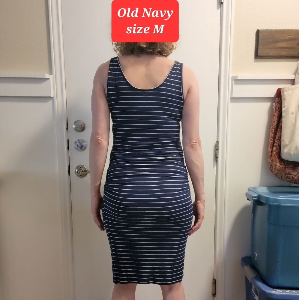 Stripe Sleeveless maternity knee high dress, size M